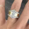 4.5ctw Marquise Cut White Sapphire Pave Accents Wide Band Ring