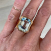 Vintage 16ctw Emerald Cut Aquamarine Ring