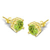 2ct Round Cut Peridot Double Under Halo Stud Earrings