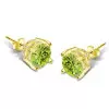 2ct Round Cut Peridot Double Under Halo Stud Earrings