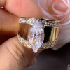 3.5ct Vintage Marquise Cut White Sapphire Engagement Ring