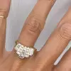 1.6ctw Baguette Cut White Sapphire V-Shape Band Ring