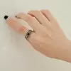 925 Sterling Silver Handmade Stacking Rope Black Sapphire Ring
