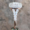 Handmade Princess Cut White Sapphire Halo Engagement Ring