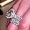9.5ct Cushion Cut White Sapphire 2pcs Bridal Set
