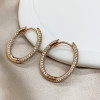 Classic Round Cut White Sapphire Hoop Earrings in Rose Gold