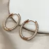 Classic Round Cut White Sapphire Hoop Earrings in Rose Gold