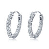 Round Cut White Sapphire Hoop Earrings