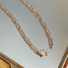 2ct Round Cut Bubble Pendant Paperclip Necklace