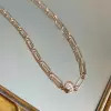 2ct Round Cut Bubble Pendant Paperclip Necklace