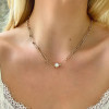 2ct Round Cut Bubble Pendant Paperclip Necklace
