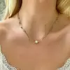 2ct Round Cut Bubble Pendant Paperclip Necklace