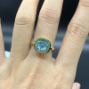 5ct Cushion Cut Aquamarine European Shank Engagement Ring