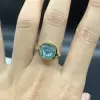 5ct Cushion Cut Aquamarine European Shank Engagement Ring