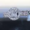 1.2ct Princess Cut Halo Engagement Ring