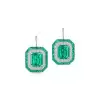  7.95ct Double Halo Colombian Emerald Earrings Drops 