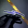 Princess&Round Cut White&Blue Sapphire Bracelet