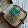 8ct Art Deco Colombian Emerald Ring