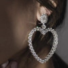 Round Cut White Sapphire Heart Hoop Earrings
