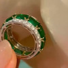 8.35ct Emerald Cut Green Sapphire Eternity Band