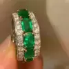 8.35ct Emerald Cut Green Sapphire Eternity Band