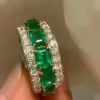 8.35ct Emerald Cut Green Sapphire Eternity Band