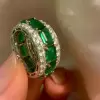 8.35ct Emerald Cut Green Sapphire Eternity Band