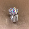 3.8ct Round Cut White Sapphire Engagement Ring