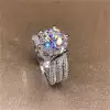 3.8ct Round Cut White Sapphire Engagement Ring