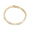 10ctw Round Cut White Sapphire Paperclip Link Bracelet