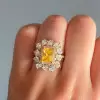 Handmade 4.5 CT Fancy Yellow Sterling Silver Ring