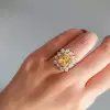 Handmade 4.5 CT Fancy Yellow Sterling Silver Ring