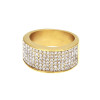 Micro Pave Setting Stainless Steel Men's Band Ring