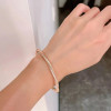 6ctw White Sapphire Paved Twist Mobius Bangle