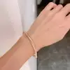 6ctw White Sapphire Paved Twist Mobius Bangle