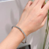 6ctw White Sapphire Paved Twist Mobius Bangle