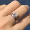1.2ct Oval Cut White Sapphire 2pcs Bridal Set