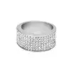 Micro Pave Setting Stainless Steel Men's Band Ring