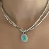 5.8ct Removable Paraíba Tourmaline Pendant With Tennis Necklace