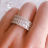 Round&Asscher Cut White Sapphire Wedding Band
