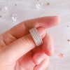 Round&Asscher Cut White Sapphire Wedding Band
