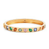 14ctw Multi-cut Multicolor Sapphire Allover Flush Set Bangle