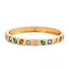 14ctw Multi-cut Multicolor Sapphire Allover Flush Set Bangle
