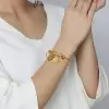 Gold Tone Charm Bracelet in Stainless Steel