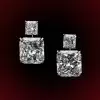 12ct Princess Cut White Sapphire Drop Earrings