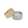Micro Pave Setting Stainless Steel Men's Band Ring