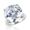 Handmade 5.5 CT Round Cut Sterling Silver Engagement Ring