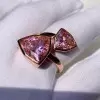 11ctw Two Stone Pink Sapphire Cocktail Ring