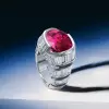 5ct Oval Cut Ruby Vintage Swirl Cocktail Ring
