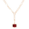 6ct Emerald Cut Birthstone Detachable Drop Link Necklace